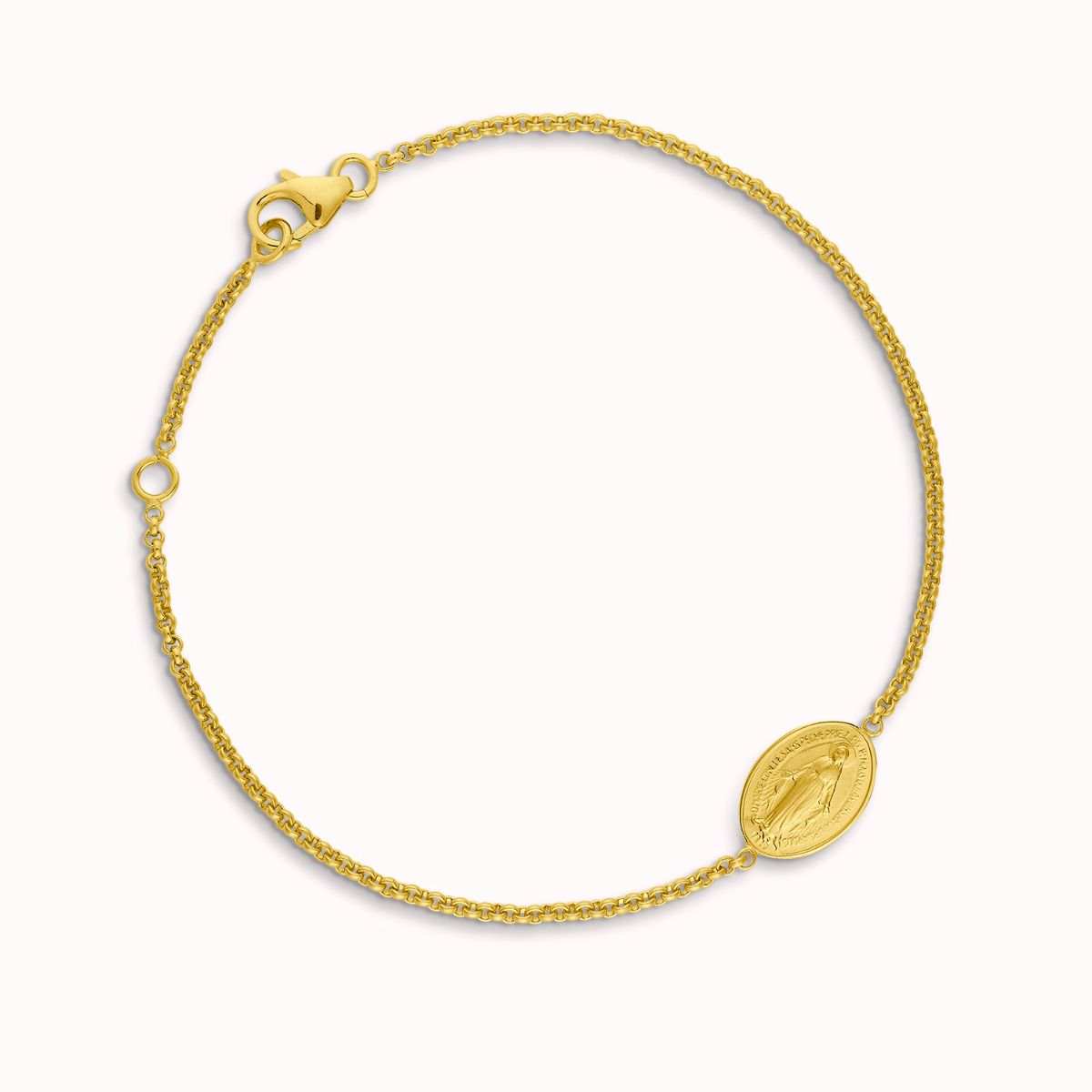 bracelet Médaille Miraculeuse or jaune 18 cm