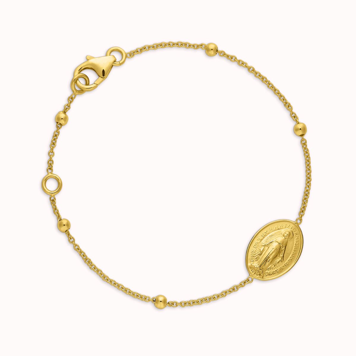 bracelet chaine boules Médaille Miraculeuse enfant en or