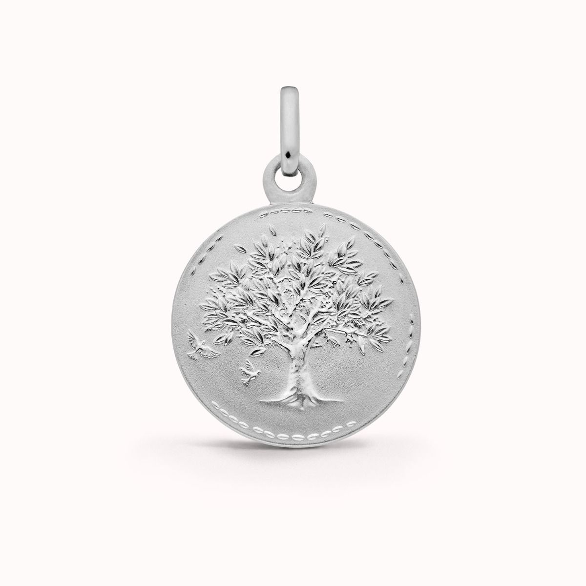 médaille Arbre de Vie Colombes en or blanc