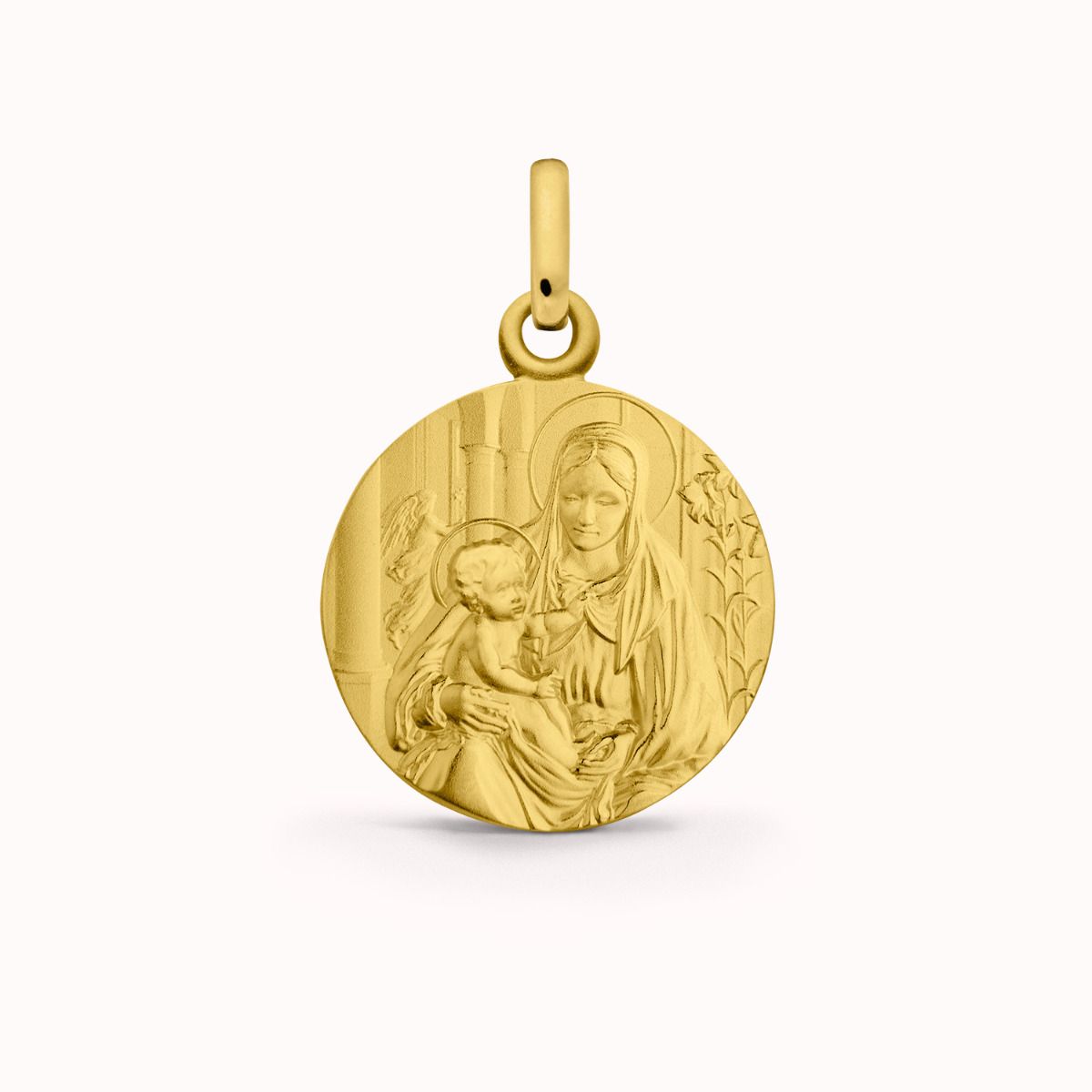 Médaille Mater Purissima en or jaune 18 mm