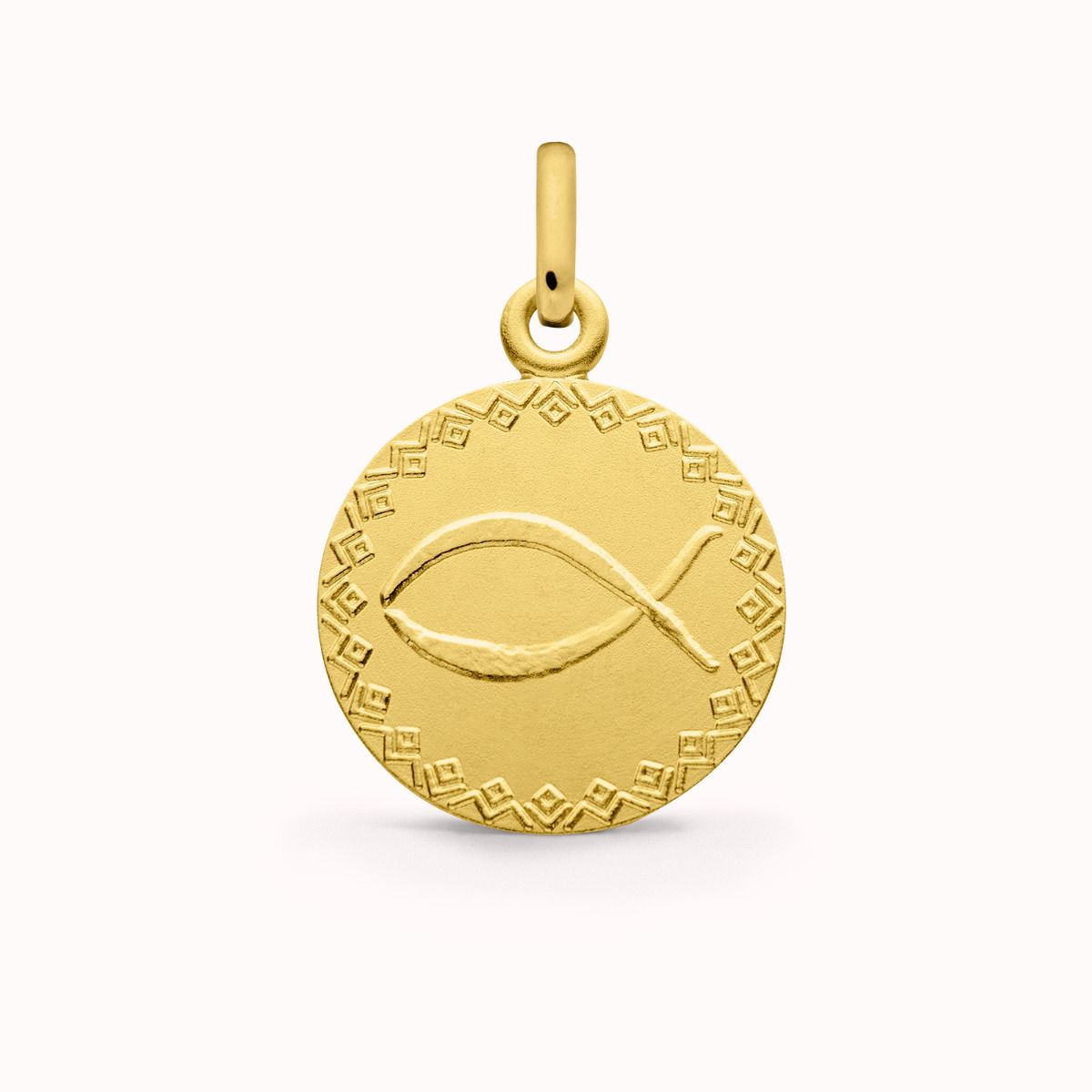 médaille poisson ichthus Or Jaune 18 carats - 16 mm