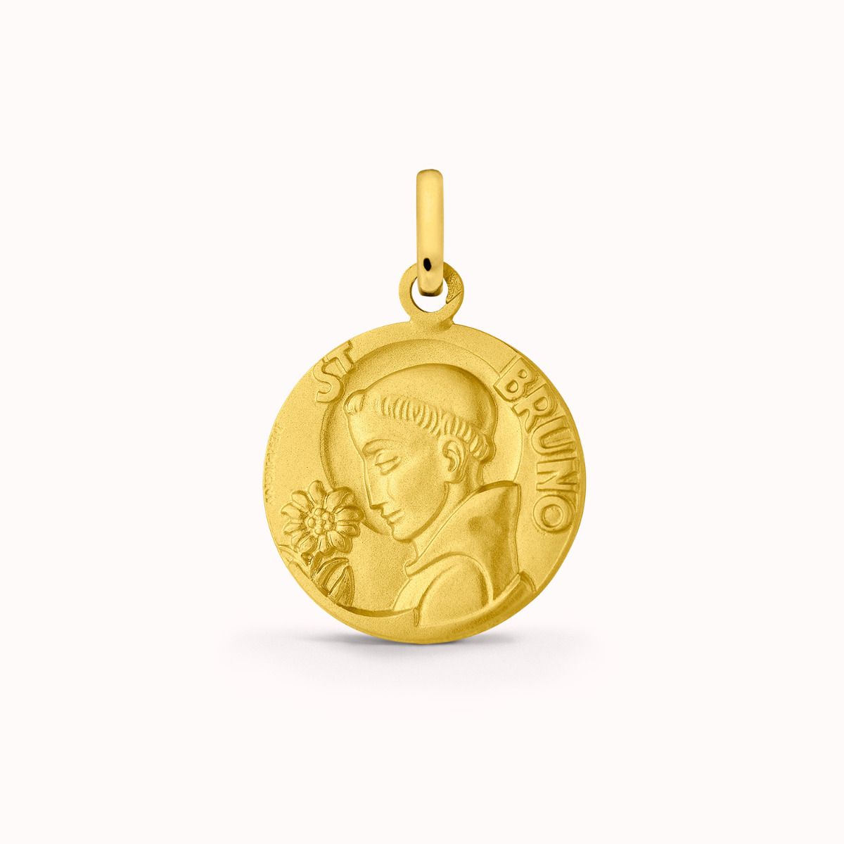 Médaille Saint Bruno en Or Jaune 18 carats - 15 mm