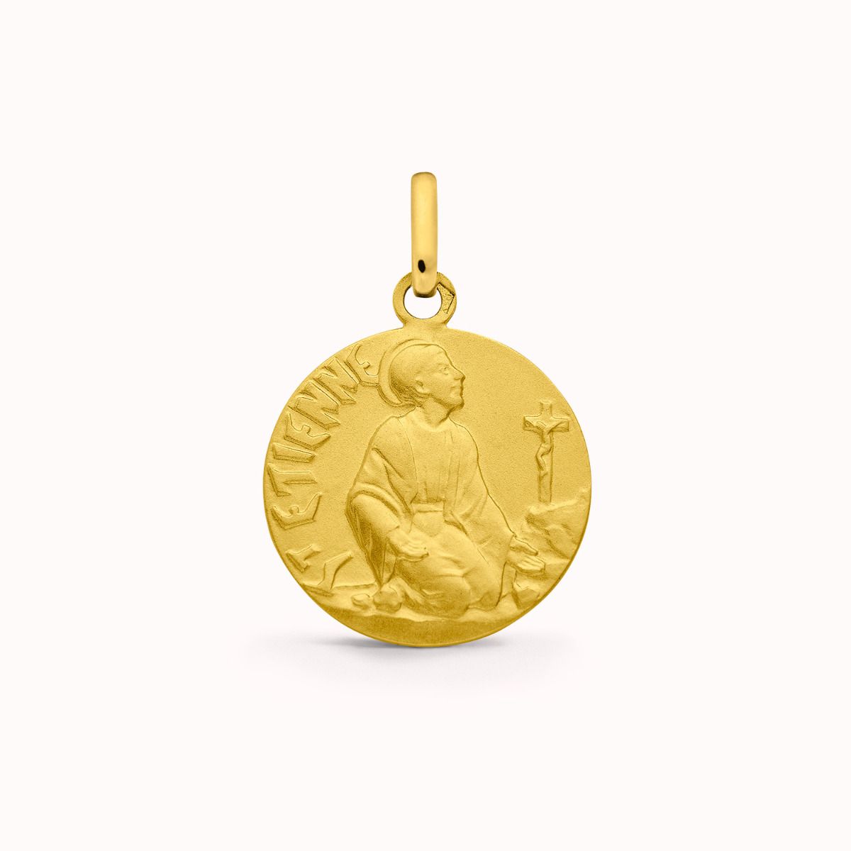 Médaille Saint Etienne en Or Jaune 18 carats - 15 mm