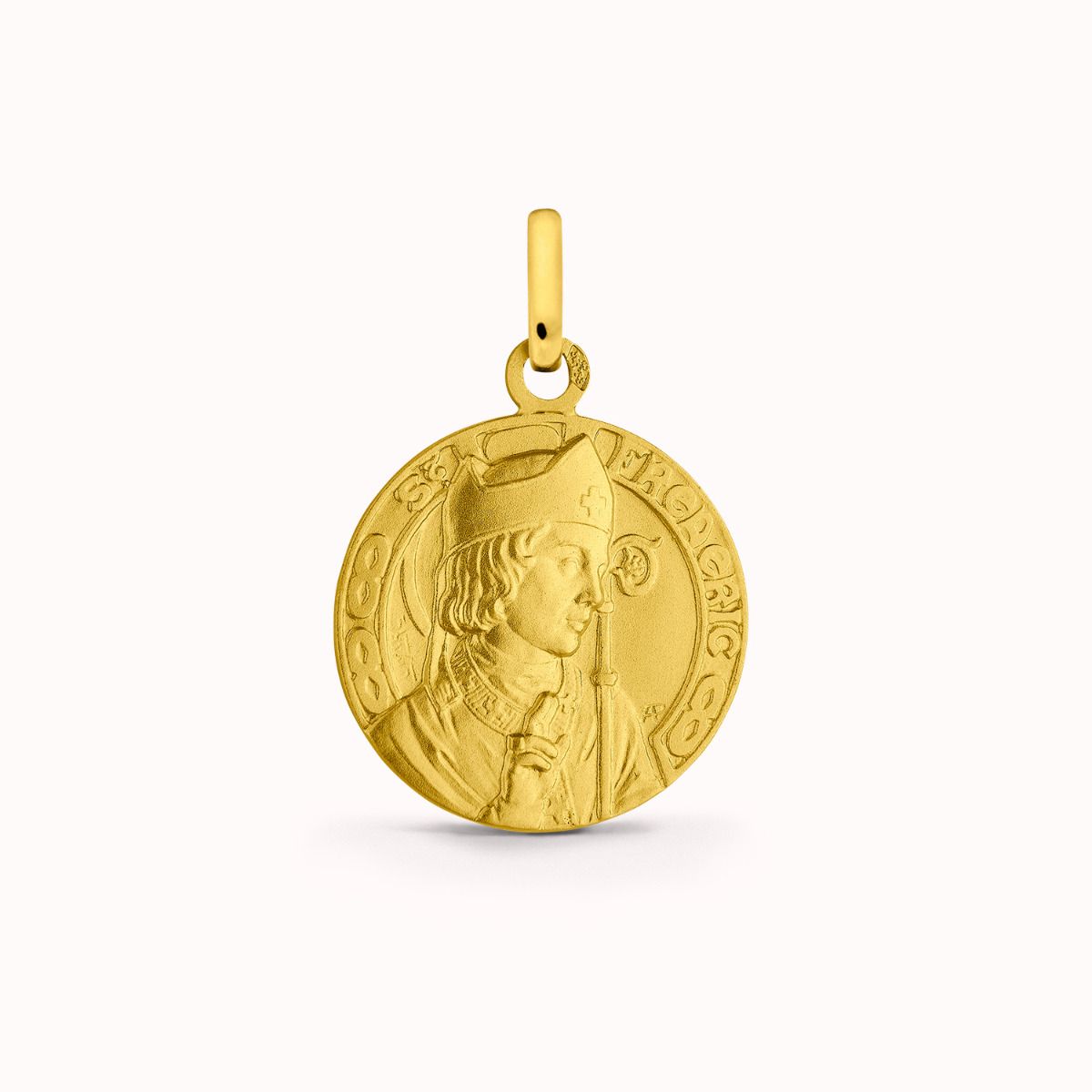 Médaille Saint Frédéric en Or Jaune 18 carats - 15 mm