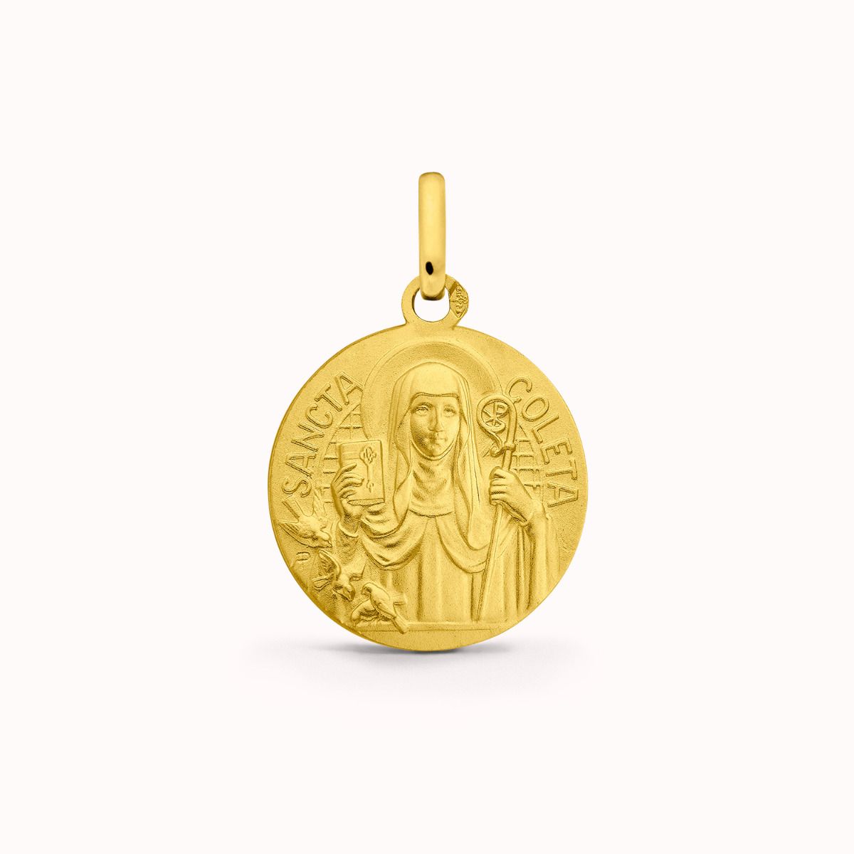 Médaille Sainte Colette en Or Jaune 18 carats - 15 mm