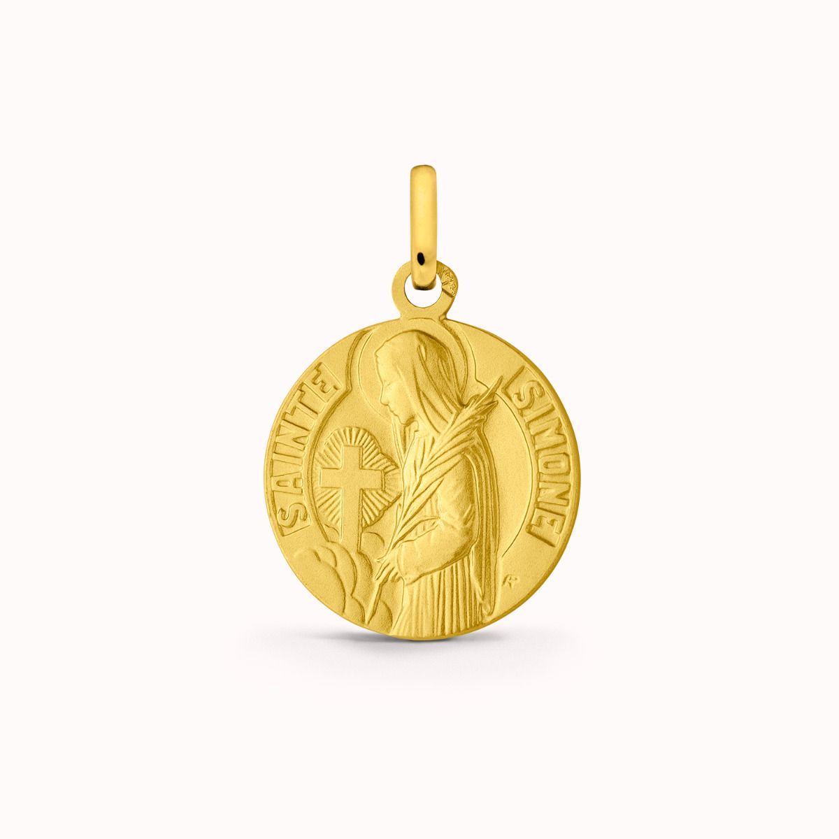 Médaille Sainte Simone en Or Jaune 18 carats - 15 mm