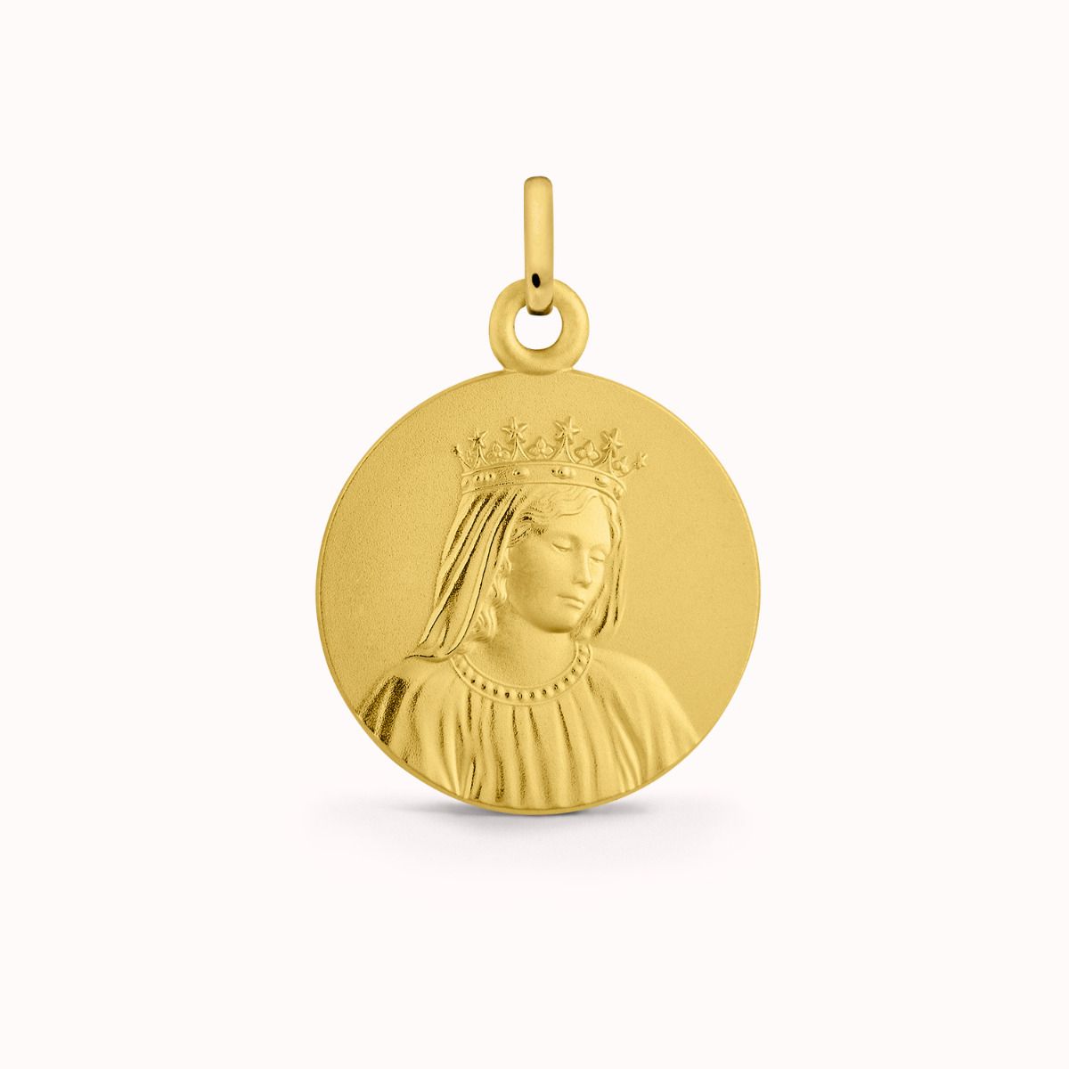 Médaille Vierge couronnée d'étoiles en or jaune 